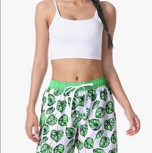 Women’s drawstring board shorts.